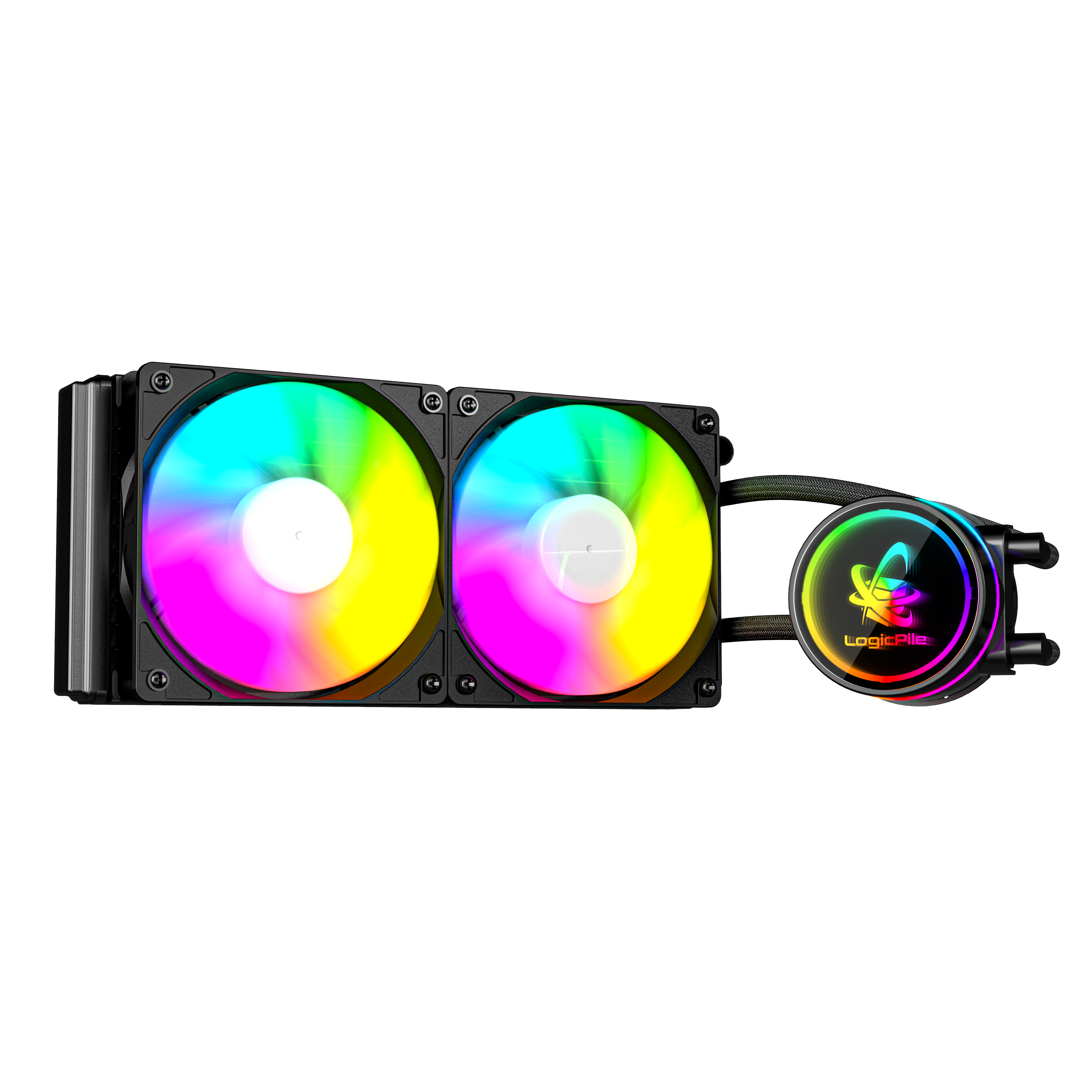 LP Gaming RGB Watercooler Black 240mm 350W TDP custom Faceplate