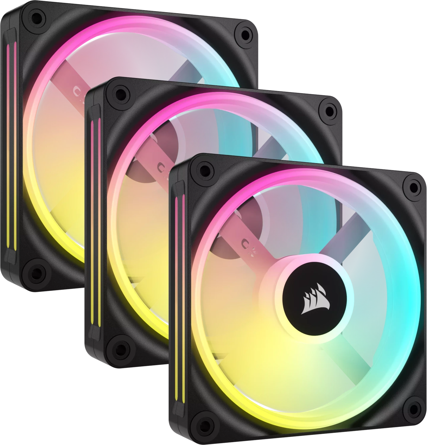 Corsair iCUE LINK QX120 RGB Starter Kit, schwarz, LED-Steuerung, 120mm, 3er-Pack